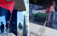 أحد أفراد عصابات مرتزقة البوليساريو يعبث بالعلم الوطني بقنصلية المغرب بفالنسيا