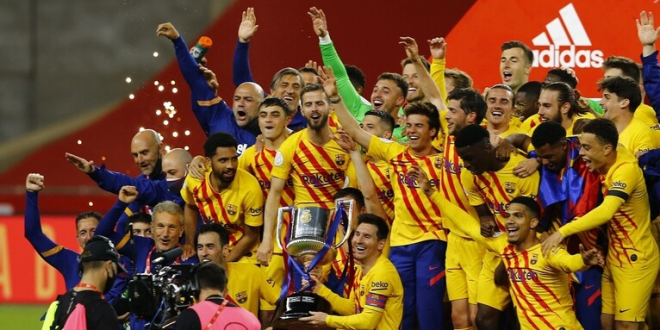 فريق برشلونة يتوج بكأس ملك إسبانيا بعد اكتساحه لأتلتيك بيلباو برباعية نظيفة