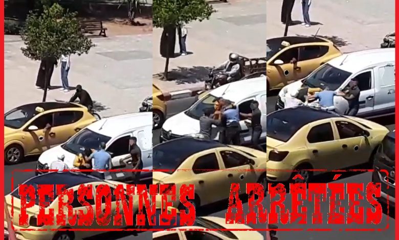 أمن مراكش يوقف سائقي تاكسي ظهرا في شريط فيديو يتبادلان العنف بالشارع العام