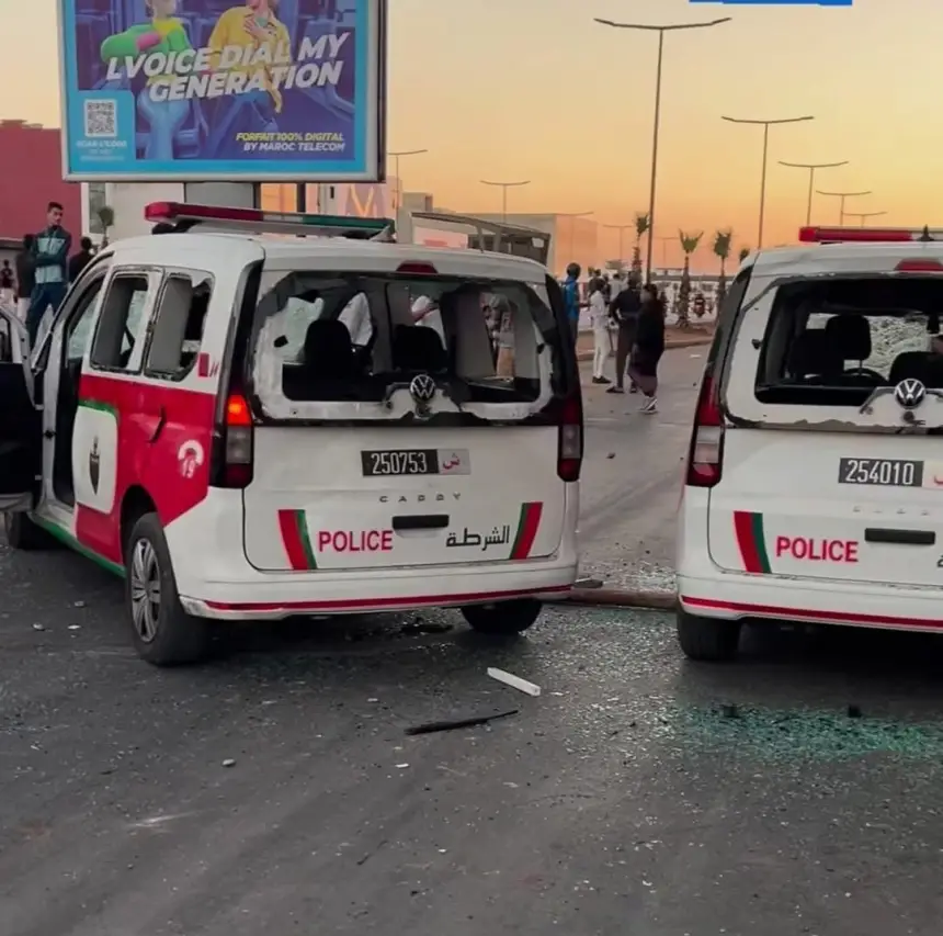 أعمال شغب بسلا تطال سيارات الشرطة والممتلكات الخاصة