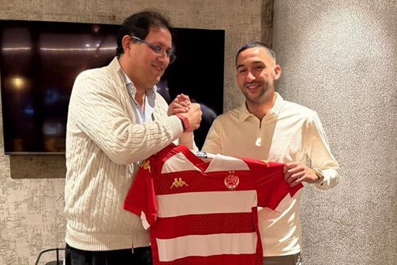 رسميا.. نادي الوداد الرياضي يعلن تعاقده مع حكيم زياش