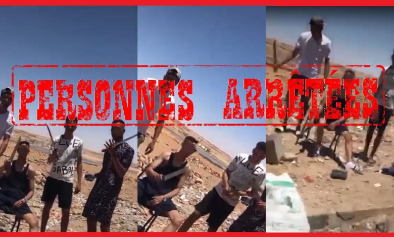 أمن العيون يوقف أربعة أشخاص ظهروا في فيديو وهم يشهرون أسلحة بيضاء