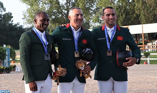 الفارس المغربي الغالي بوقاع يحرز ذهبية القفز على الحواجز ومواطناه عبد الكبير ودار وزكرياء بورغينيون فانسون يفوزان على التوالي بالفضية والبرونزية
