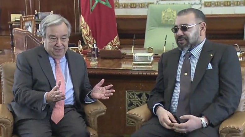 في اتصال هاتفي.. الملك يؤكد لِغوتيريش على تشبث المملكة المغربية الراسخ بوقف إطلاق النار، وبالرد بأكبر قدر من الصرامة وفي إطار الدفاع الشرعي على أي تهديد لأمنها وطمأنينة مواطنيها