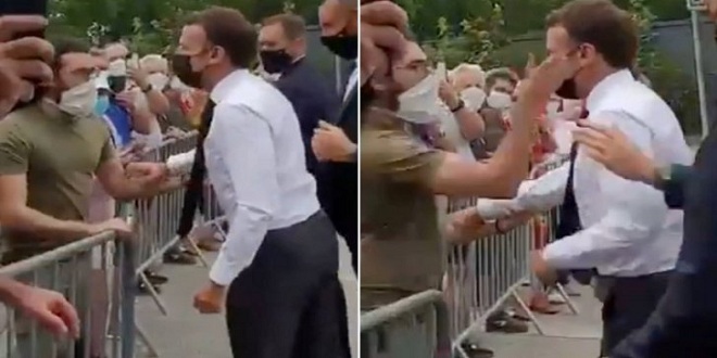 القضاء الفرنسي يصدر حكما استعجاليا يقضي بسجن المتهم الذي قام بصفع الرئيس الفرنسي إيمانويل ماكرون