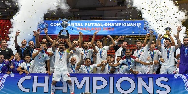 المنتخب المغربي لكرة القدم داخل القاعة يحرز لقب كأس القارات لأول مرة في تاريخه بعد هزمه لمنتخب إيران في المباراة النهائية