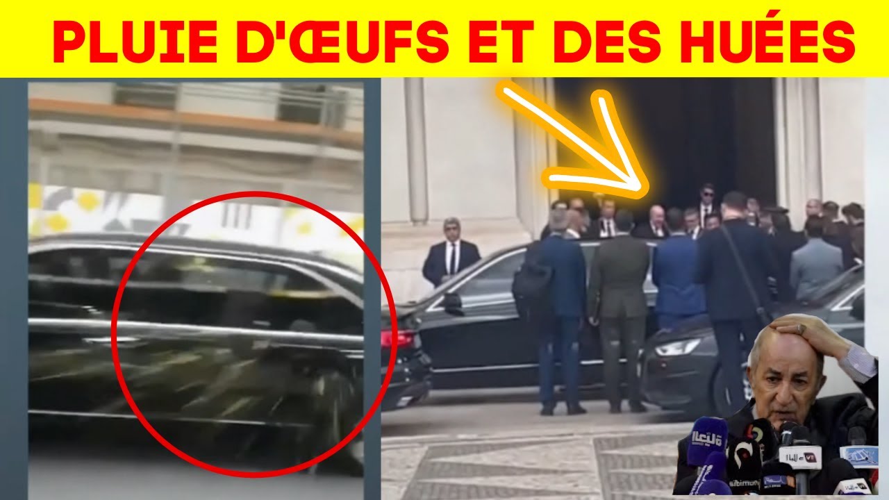 جزائريون يرشقون موكب الرئيس الجزائري تبون بالبيض في البرتغال (فيديو)