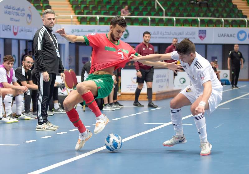 المنتخب المغربي لكرة القدم داخل القاعة يتأهل للمباراة النهائية ضمن منافسات كأس البطولة العربية المقامة بالسعودية