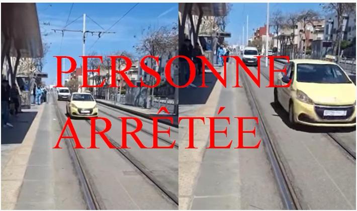 سلا: توقيف سائق طاكسي استعمل سكة الترامواي وعرقل حركة النقل