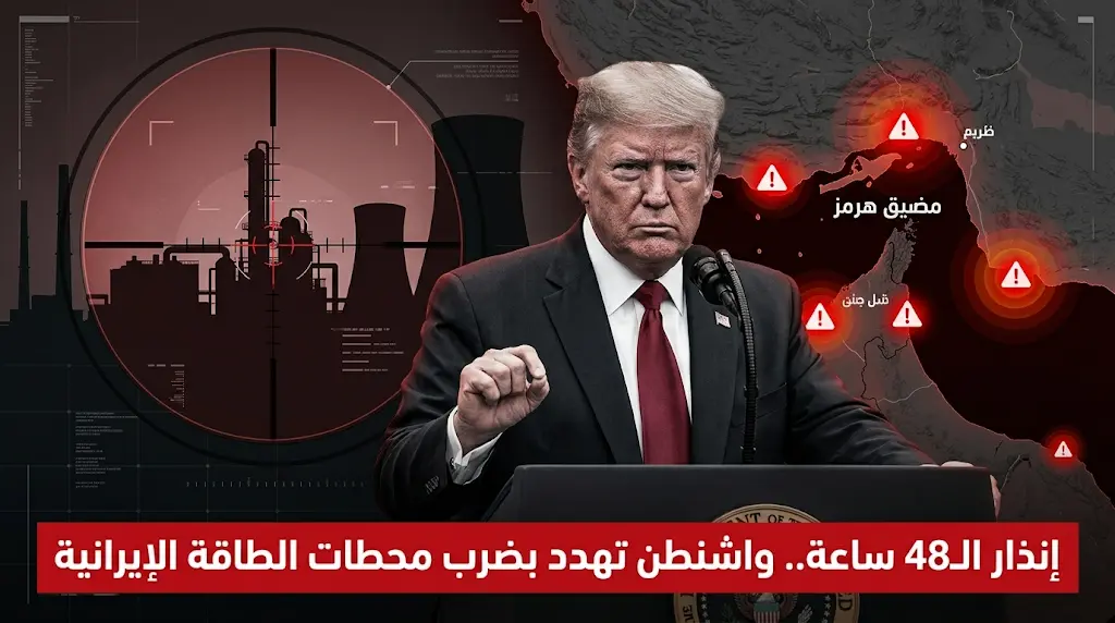 ترامب يمهل إيران 48 ساعة لفتح مضيق هرمز ويهدد بضربة كبرى تستهدف محطات الطاقة