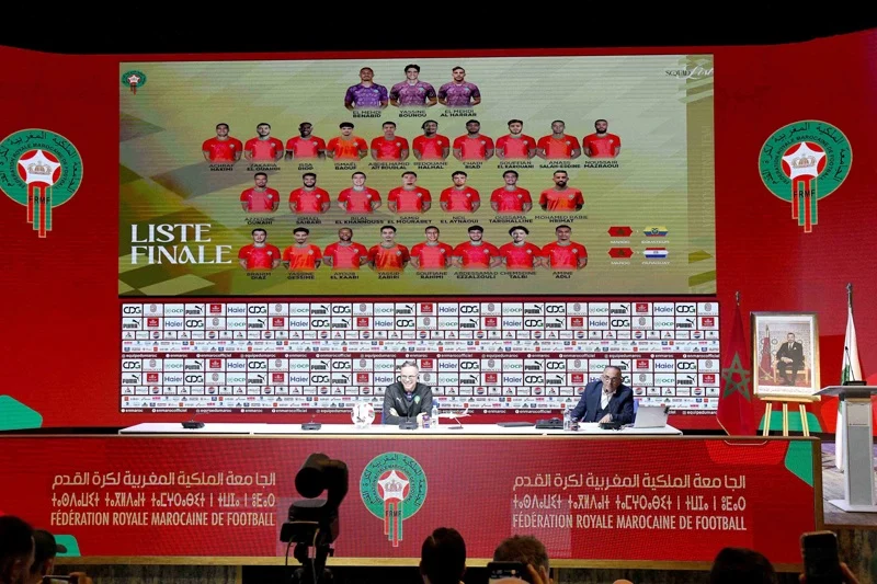 لائحة اللاعبين الذين سيخوضون المباراتين الوديتين للمنتخب الوطني المغربي أمام منتخبي الإكوادور والبارغواي