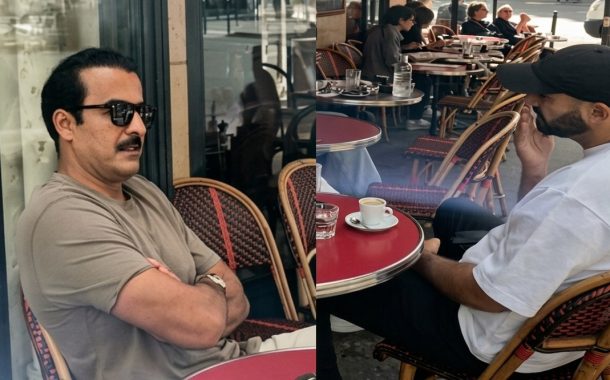 لقاء عفوي بين الشيخ تميم بن حمد آل ثاني أمير دولة قطر ووليد الركراكي في أحد مقاهي باريس